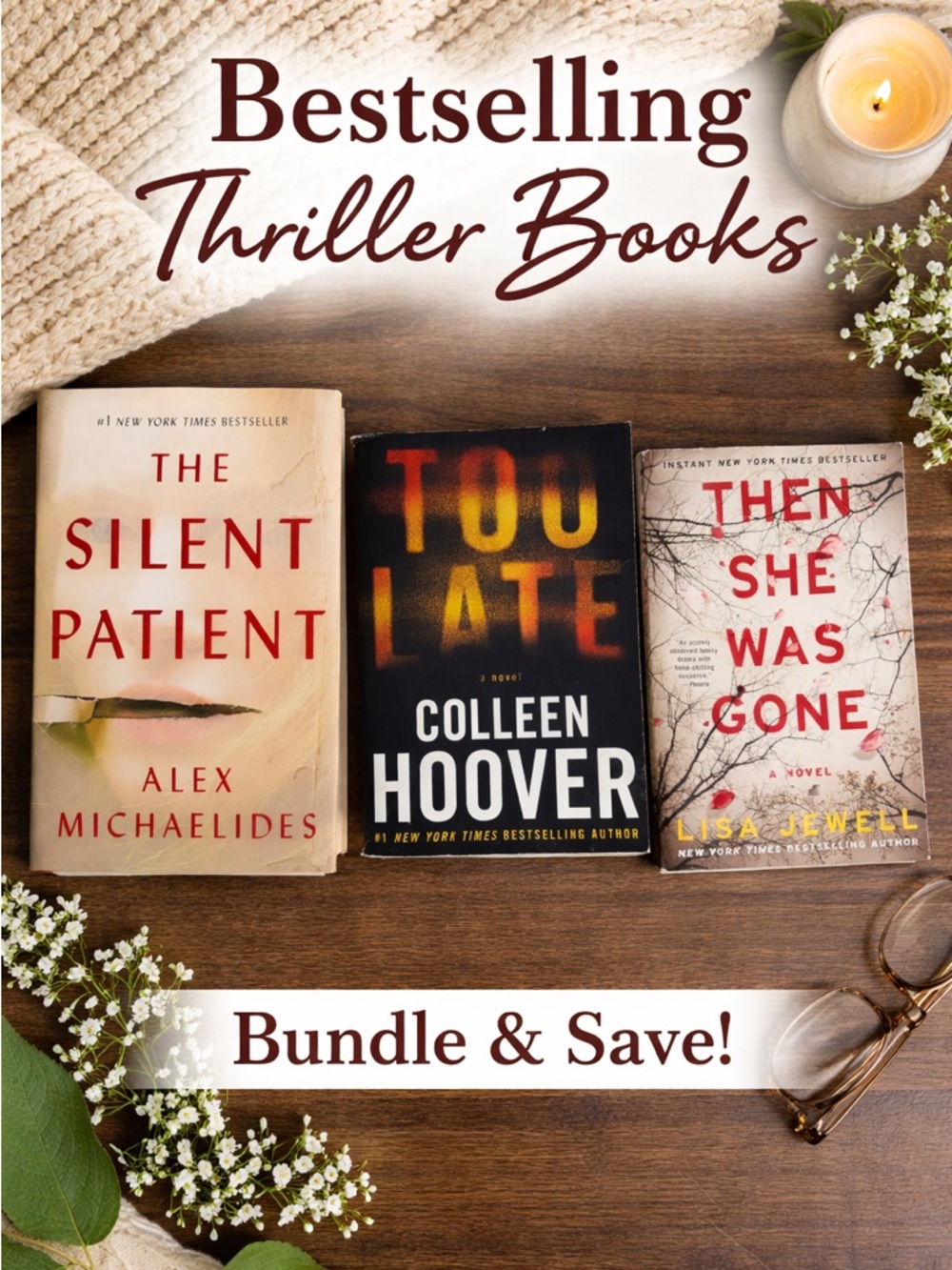 Thriller Book Bundle (3 Bestsellers) – Colleen Hoover + More 📚